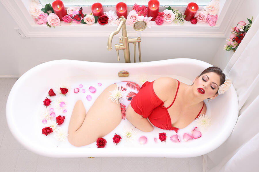 Red Swimsuit Milk Bath Red Swimsuit Milk Bath